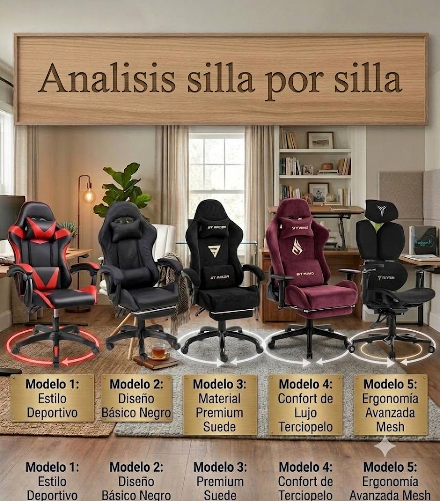  Sillas Ordenador Gaming: las 5 Mejores para Trabajar, Estudiar y Jugar (2026)